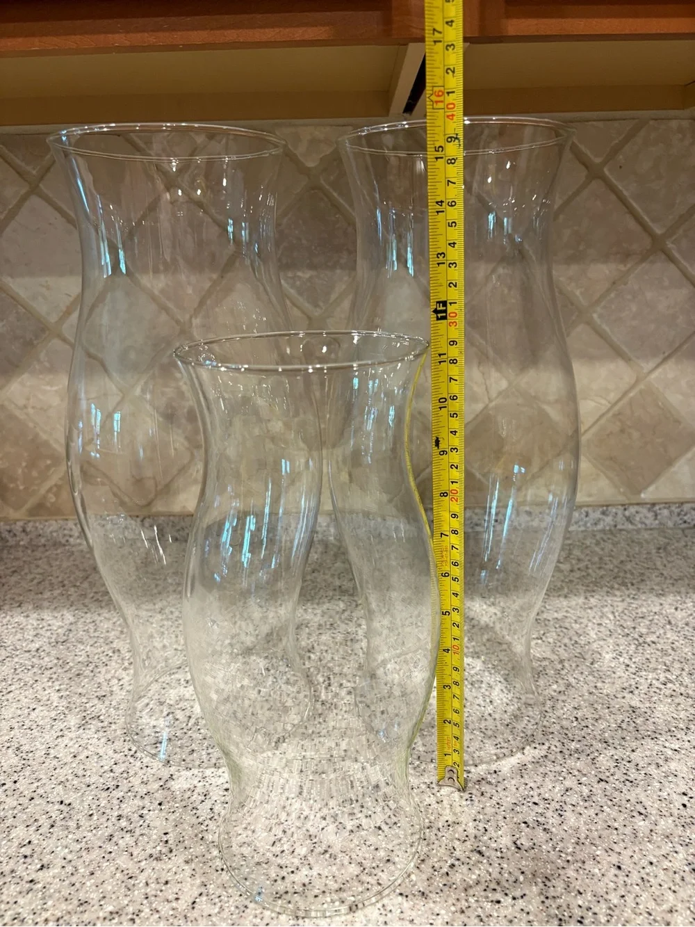 Clear Glass Hurricane Vase - Elegant Curved Design